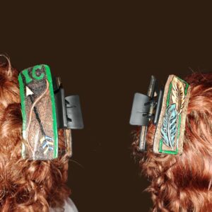 Leather Tooled Hair Clip - Image 2
