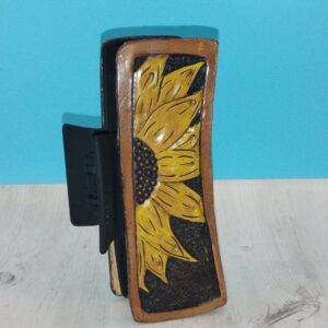 Leather Tooled Hair Clip
