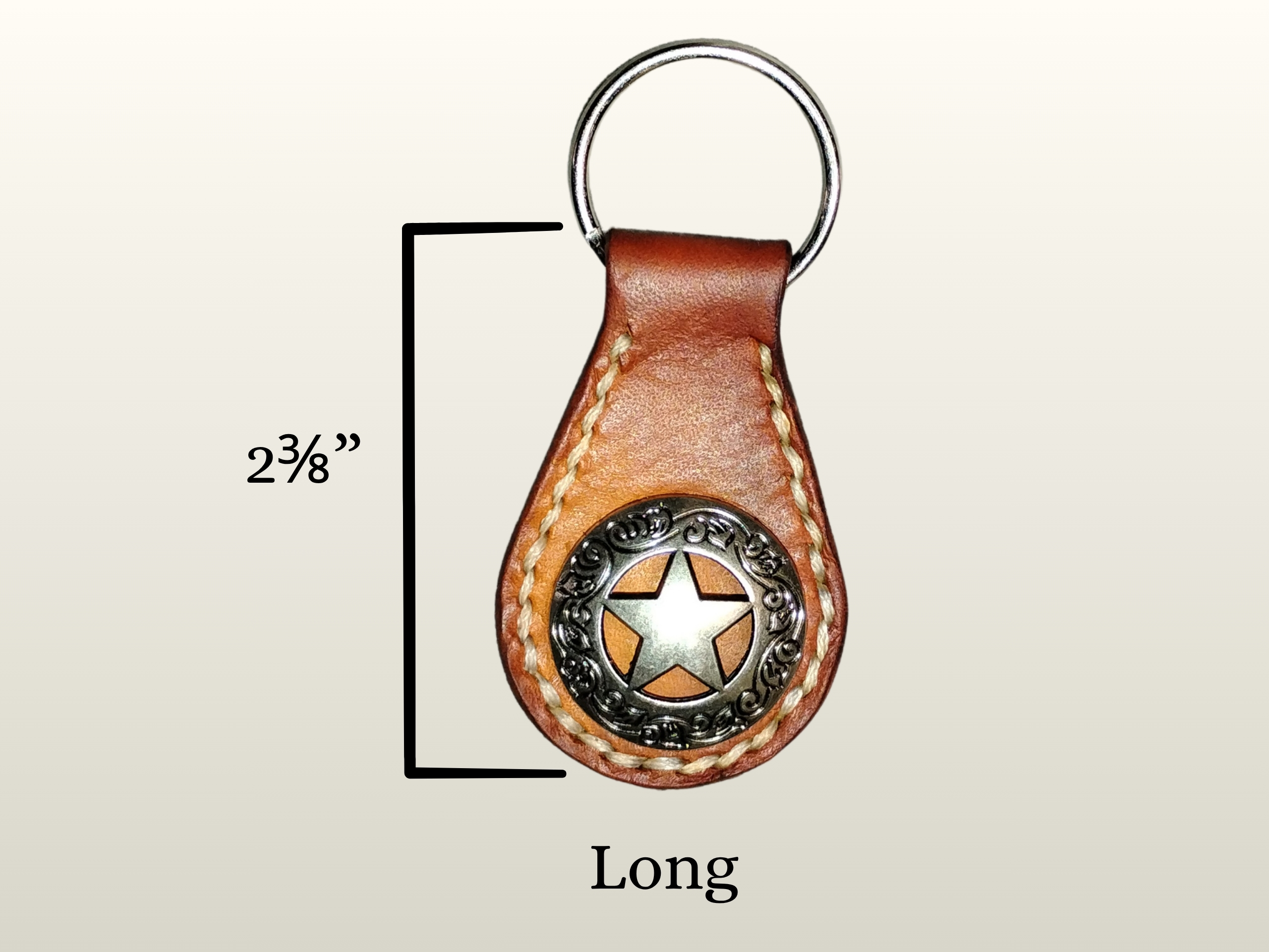Long Round Concho Keychain