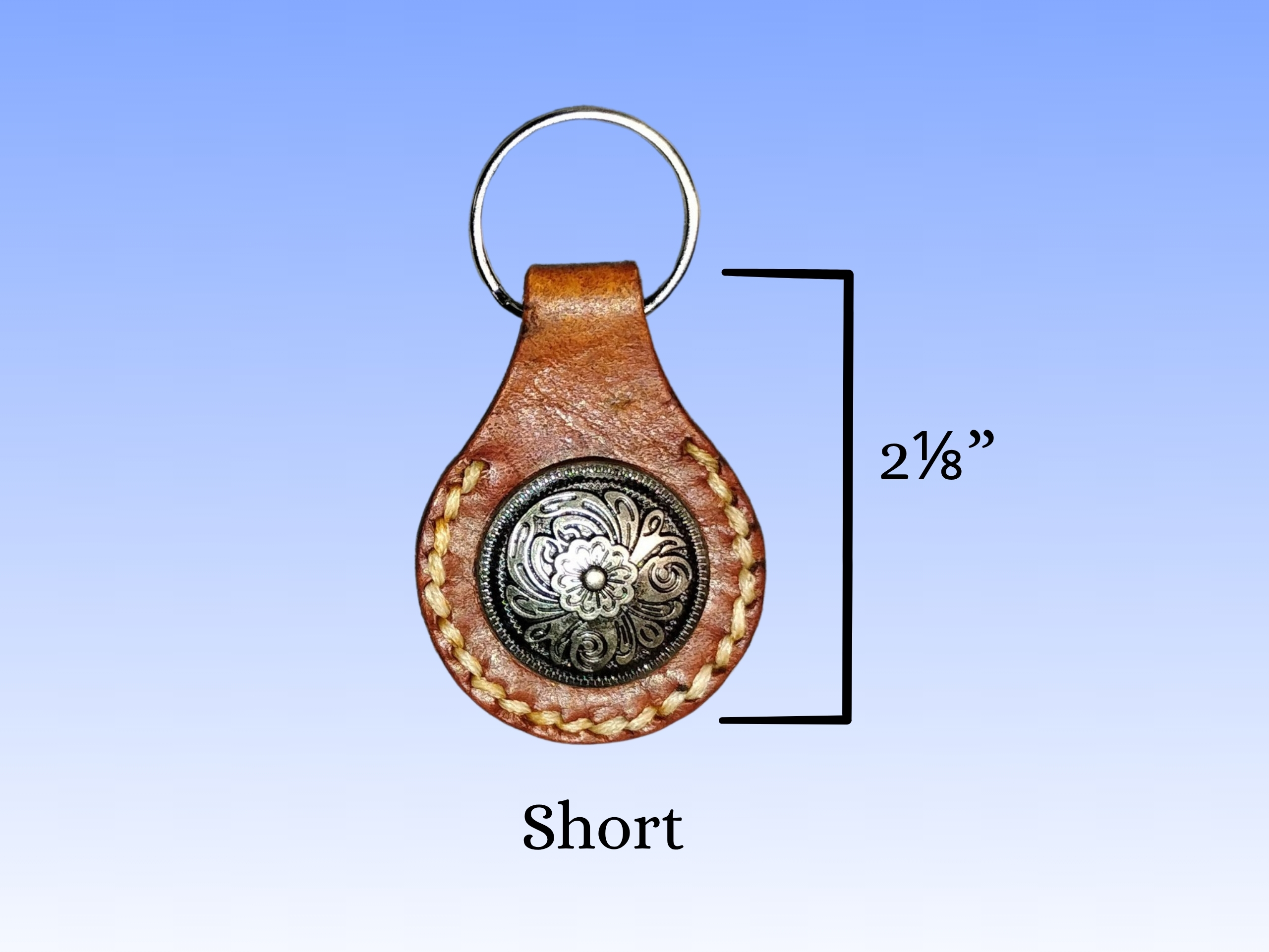 Short Round Concho Keychain